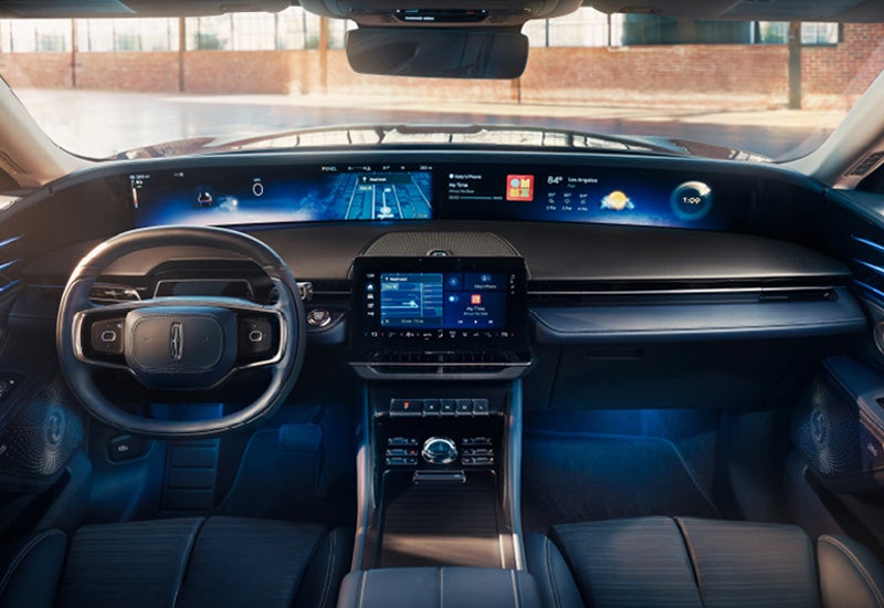 A large panoramic display is shown on the dashboard of a 2024 Lincoln Nautilus® SUV | Astro Lincoln in Pensacola FL